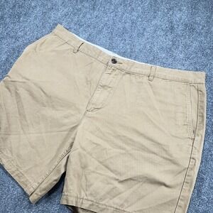 Dockers Everyday Shorts Mens 42 Khaki Chino Flat Front Slash Pockets Stretch